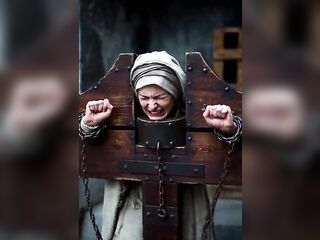 Shackles shackled pillory women slavery dungeons
