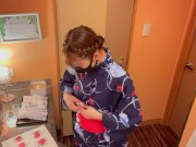浴衣姿の女子大生が人に見られながらの初ハメ撮り！大興奮のぐちょぐちょパイパンまんこにたっぷり中出しSEX! AbemaTV給与明細 ♡RYO＆YUU♡素人カップル/歳の差/10代/スタイル抜群/美少女