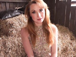Slutty Redhead mother I'd like to fuck Housewife Lily Sucks Your Wang in the Barn