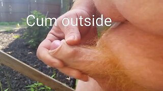 Redhead cock cum outside