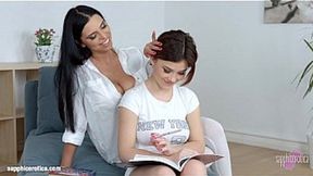 Lesson dreams by Sapphic Erotica - sensual lesbian scene with Kyra Queen Veronic