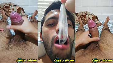 Cum inside a condom, d. the cum and cum a second time - Camilo Brown