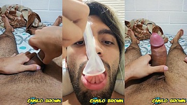 Cum inside a condom, d. the cum and cum a second time - Camilo Brown