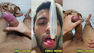 Cum inside a condom, d. the cum and cum a second time - Camilo Brown