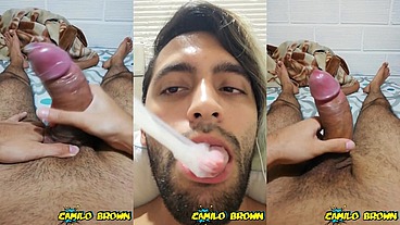 Cum inside a condom, d. the cum and cum a second time - Camilo Brown