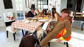 Thanksgiving Prank Gone Wild: Fucking StepSis and Stepmom in the Ultimate Dinner Orgy