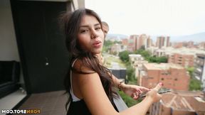 Colombian beauty shines with raw passion in an outdoor steamy shoot