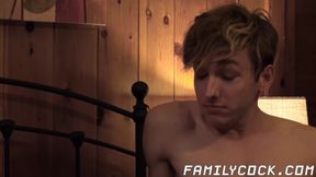 Raw cock sucking action in forbidden gay sex stepfamily shag