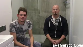 Australian Muscle Daddy Barebacks First Time Twink with Big Uncut Cock