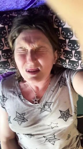 The Struggle to Orgasm Is Real for Hot Mature Brunette with Amazing Tits! New Batteries for the Win! Part 1 of 2