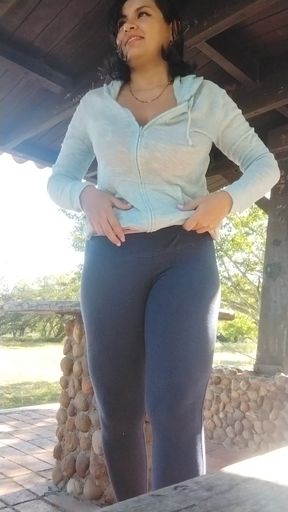 Busty babe shows off her tits and boobs