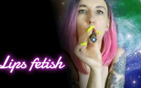 Lady Angela Close Vaping Lips Fetish