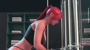 Raw, nasty redhead gets her giant breast nipples thoroughly ravished by a horned demon freak in a sickly realistic 3D animation