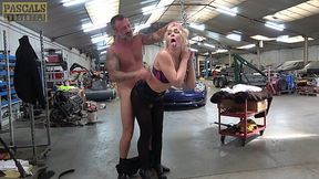 Blonde secretary getting her asshole pounded in really rough