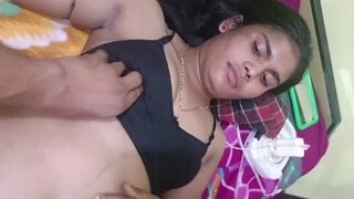 Hairy Desi babe giving a blowob and getting teased