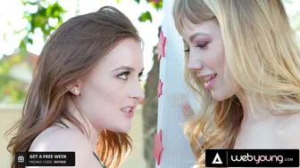 College Babe Ivy Wolfe and Danni Rivers Sizzle in Outdoor Lesbian Tryst