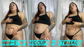 Non-stop hiccups + swollen belly
