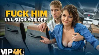 Gorgeous brunette uses her big natural tits for public sex with a stranger