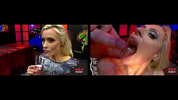 Sexy teen 18 year old blondes swallowing cum in bukkake and anal gangbang