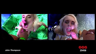 Sexy teen 18 year old blondes swallowing cum in bukkake and anal gangbang