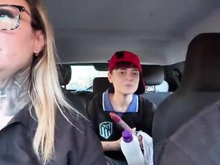 I discovered a window cleaner at the traffic light! And I called her over to be a porn actor and have sexy sex in our car in the midst of the street. I made her all moist and that babe smeared our whole car seat.