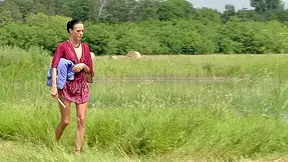 Stretch my tight anus by the lake