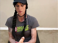 Yoga Trans Femboy Ria Bentley Gives JOI and Shoots Huge