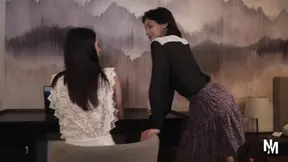 Two stunning ladies use one vibrator on each other's juicy twats