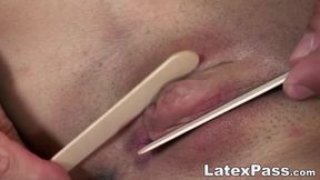 Naughty Doctor ties down petite Greta for kinky pussy checkup