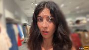 Risky Fitting Room Sex and Public Cumwalk in a Clothing Store Full of People