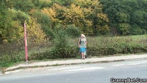 Guy picks up and doggy-fucks 60 years old blonde