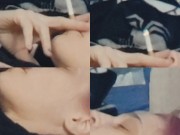 MOMMY LEttING DADDY BLoW CIGaRETTE SMoKE CLOuDS ON HeR PERFECT NiPPLES