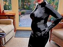 Cathy Golf Club Slut Shiny Latex High Heel Granny Prostitute