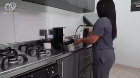 I am the maid of my Boss, After cleans his house, I should clean his cock with my mouth