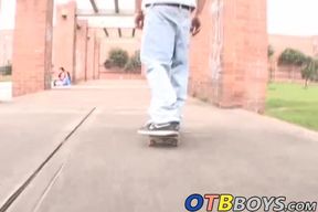 Cute latin skater twink Juan Carlos enjoys wanking his dick