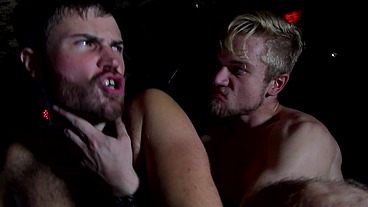 Fucking between boxers in a gay bar