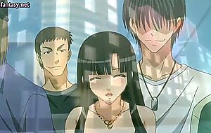 Hot anime babe drilled with toys