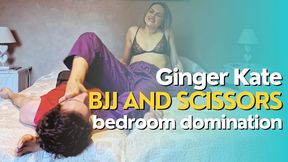 Ginger Kate purple gi bjj and scissors bedroom domination