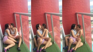 I have sex on the balcony of my house with my girlfriend until I have orgasm.