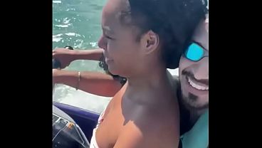 Busty Brazilian bride cheats on hubby with muscular jetski coach