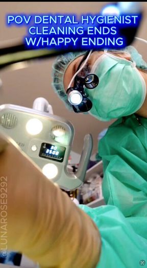 7 min Full PPE hygientist Luna cleans your teeth and then as a reward for being city free! I give you a hand job! POV! 🩷🪥🦷🧤🥵🔥
