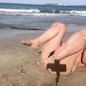 Yoga on the Beach End with Multiple Squirt on the Beach