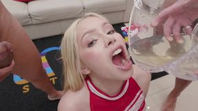 sexy cheerleader vivian lola getting fucked by 5 big cocks with intense dap ,dp lots of pee drinking then swallows their loads