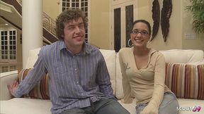 nerdy girl with glasses and perfect round ass pick up and talk to first time no condom casting fuck