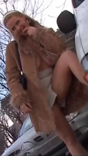 This Beautiful Busty Girl Masturbates on the Street and Gives a Blowjob at Home