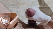 Big Cock Man Use Latex Glove To Hard Jerk Off Uncut cock