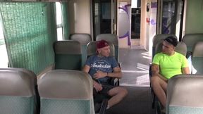 Jess fucked bareback in exhib train