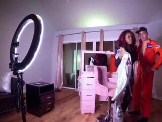 Hawt black Anastasia Valentine Bangs Astronaut Aiden Valentine on Launch Day