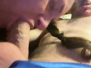 Fellatio sex previous to couch