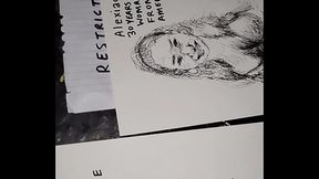 Covering the tits of women in quick sketch with cum for a finishing touch